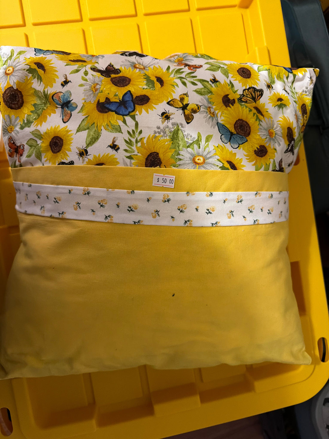Handcrafted quilted reading pillow